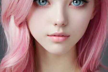 AI girl with pink hair wallpaper