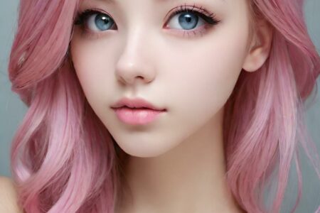 AI girl with pink hair wallpaper