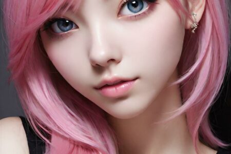 AI girl with pink hair wallpaper