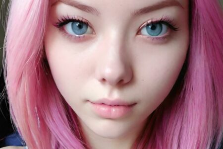 AI girl with pink hair wallpaper