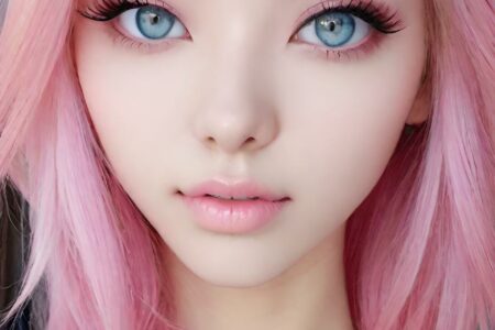 AI girl with pink hair wallpaper