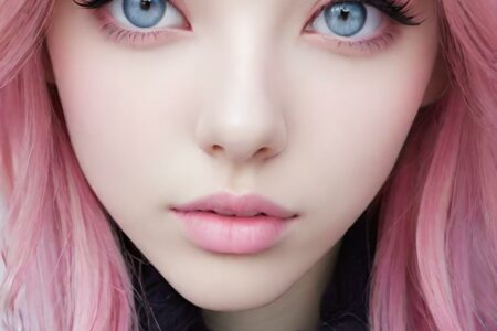 AI girl with pink hair wallpaper