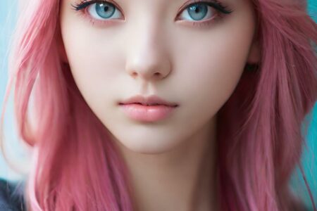 AI girl with pink hair wallpaper