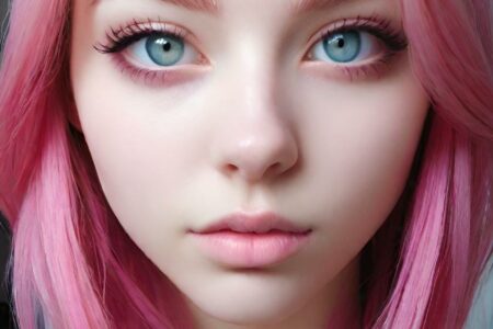 AI girl with pink hair wallpaper