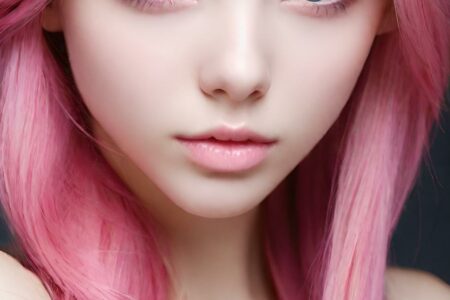 AI girl with pink hair wallpaper