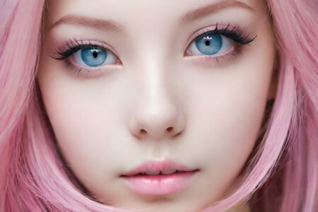 AI girl with pink hair wallpaper