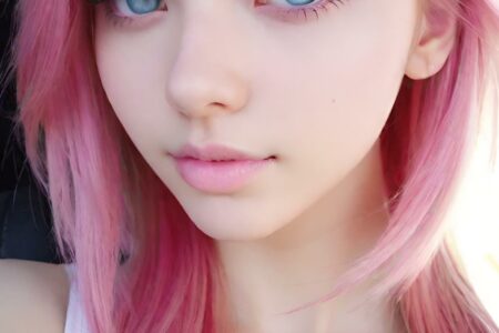 AI girl with pink hair wallpaper