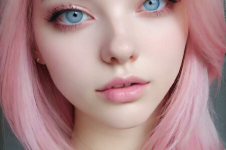 AI girl with pink hair wallpaper