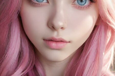 AI girl with pink hair wallpaper