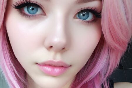 AI girl with pink hair wallpaper