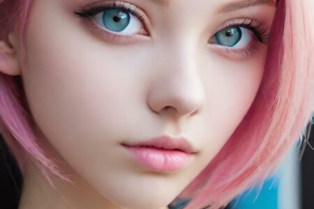 AI girl with pink hair wallpaper
