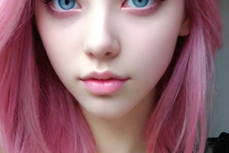 AI girl with pink hair wallpaper