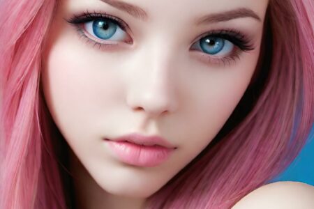 AI girl with pink hair wallpaper
