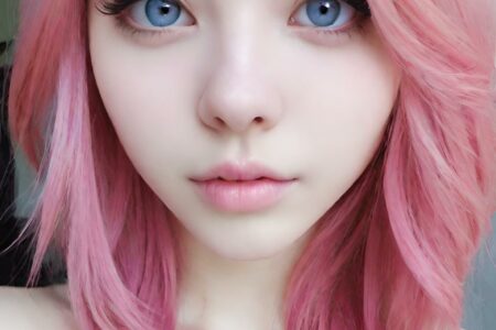 AI girl with pink hair wallpaper