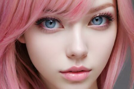 AI girl with pink hair wallpaper