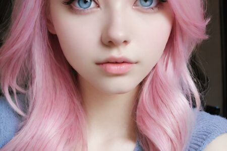 AI girl with pink hair wallpaper