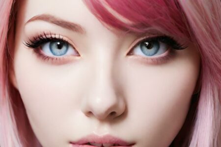 AI girl with pink hair wallpaper