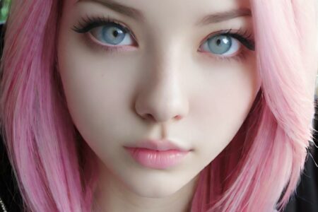 AI girl with pink hair wallpaper