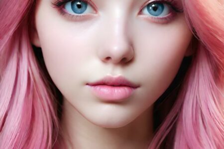 AI girl with pink hair wallpaper
