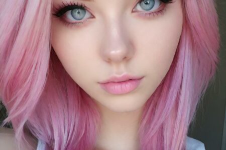 AI girl with pink hair wallpaper