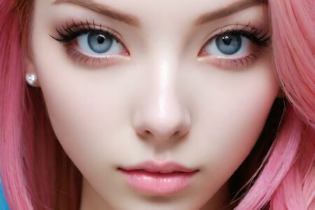 AI girl with pink hair wallpaper
