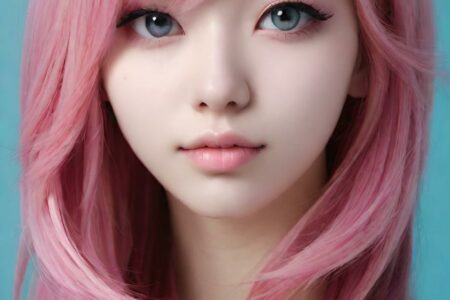 AI girl with pink hair wallpaper