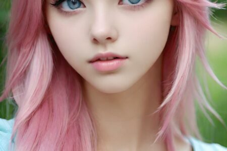 AI girl with pink hair wallpaper