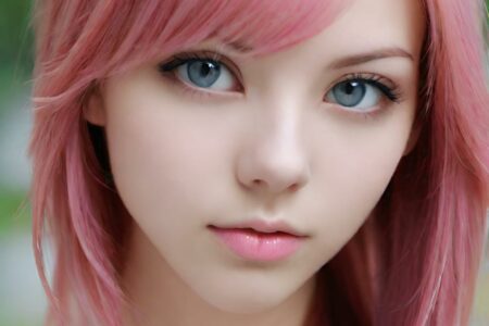 AI girl with pink hair wallpaper