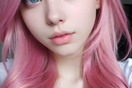 AI girl with pink hair wallpaper
