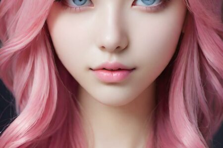 AI girl with pink hair wallpaper