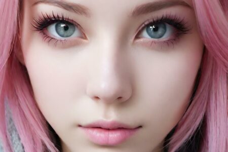 AI girl with pink hair wallpaper
