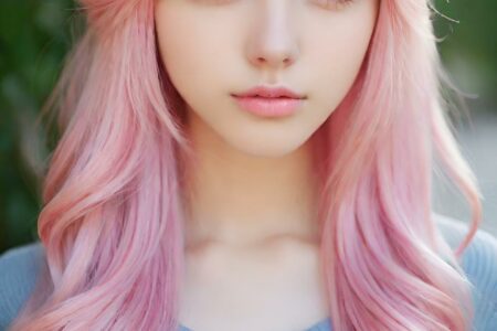 AI girl with pink hair wallpaper