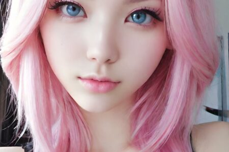 AI girl with pink hair wallpaper