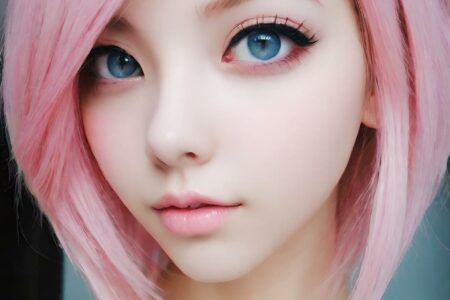 AI girl with pink hair wallpaper