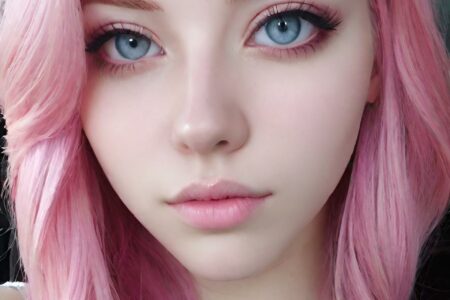 AI girl with pink hair wallpaper
