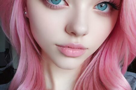 AI girl with pink hair wallpaper