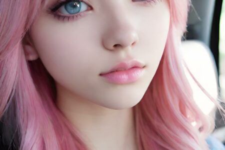 AI girl with pink hair wallpaper