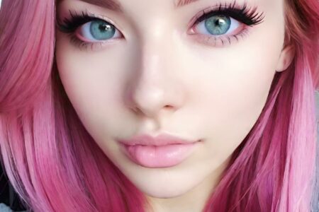 AI girl with pink hair wallpaper