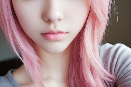 AI girl with pink hair wallpaper