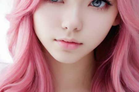 AI girl with pink hair wallpaper