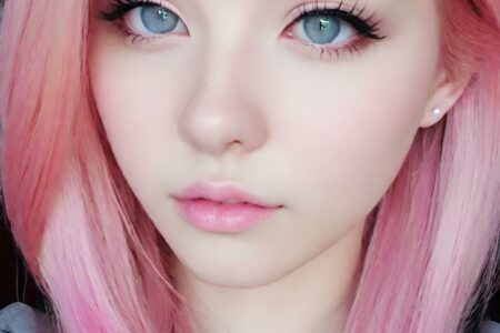 AI girl with pink hair wallpaper