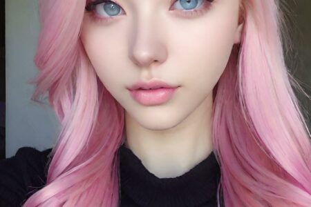AI girl with pink hair wallpaper