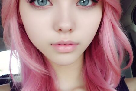 AI girl with pink hair wallpaper
