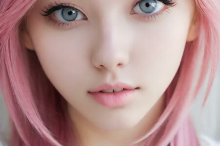 AI girl with pink hair wallpaper