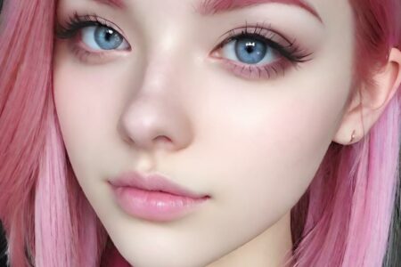 AI girl with pink hair wallpaper