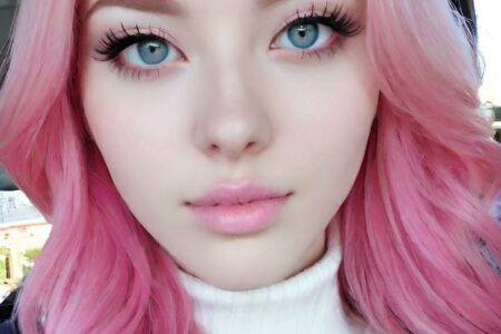 AI girl with pink hair wallpaper