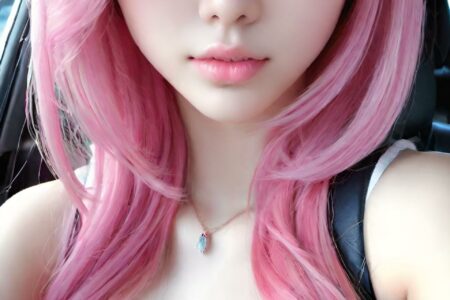 AI girl with pink hair wallpaper