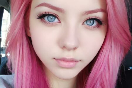 AI girl with pink hair wallpaper