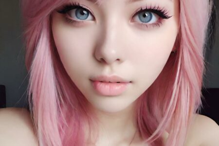 AI girl with pink hair wallpaper