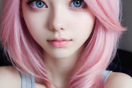 AI girl with pink hair wallpaper